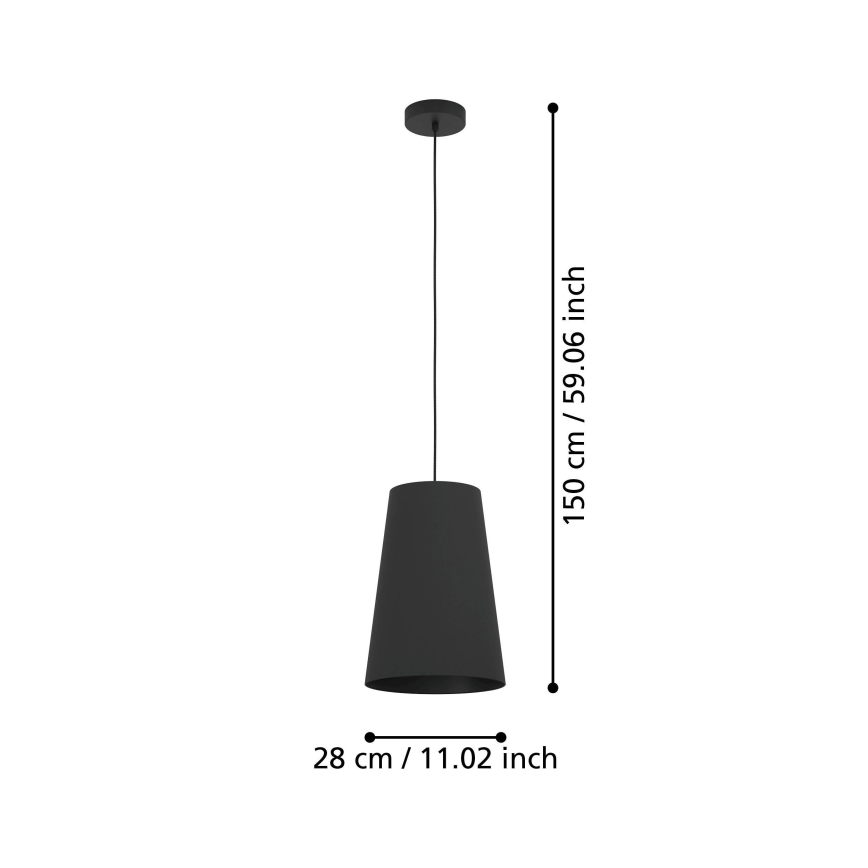 Eglo - Chandelier on a string 1xE27/40W/230V black