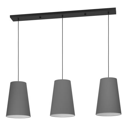 Eglo - Chandelier on a string 3xE27/40W/230V grey