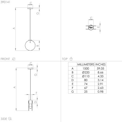 Eglo - Chandelier on a string 1xE27/40W/230V smoky