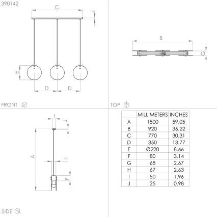 Eglo - Chandelier on a string 3xE27/40W/230V smoky