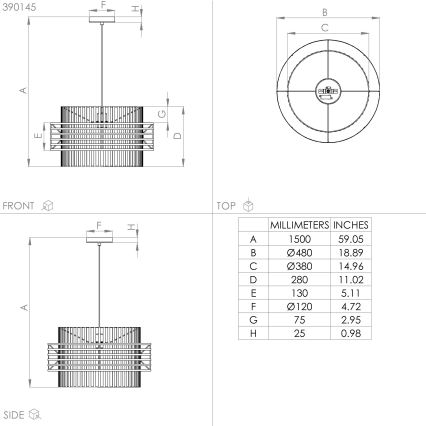 Eglo - Chandelier on a string 1xE27/40W/230V d. 48 cm creamy