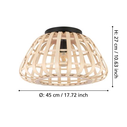 Eglo - Ceiling light 1xE27/40W/230V bamboo