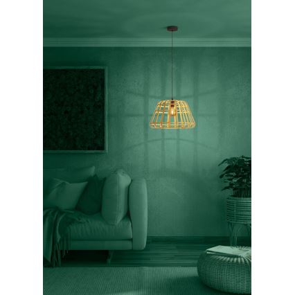 Eglo - Chandelier on a string 1xE27/40W/230V d. 50 cm bamboo