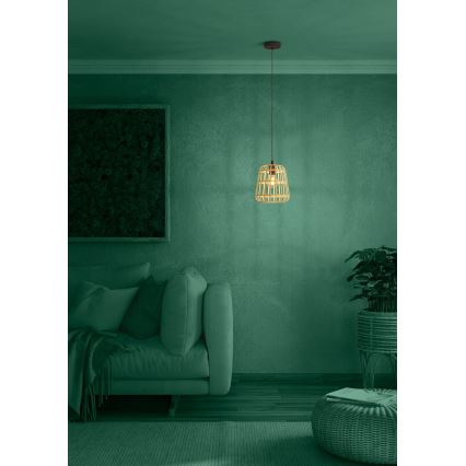 Eglo - Chandelier on a string 1xE27/40W/230V d. 24 cm bamboo