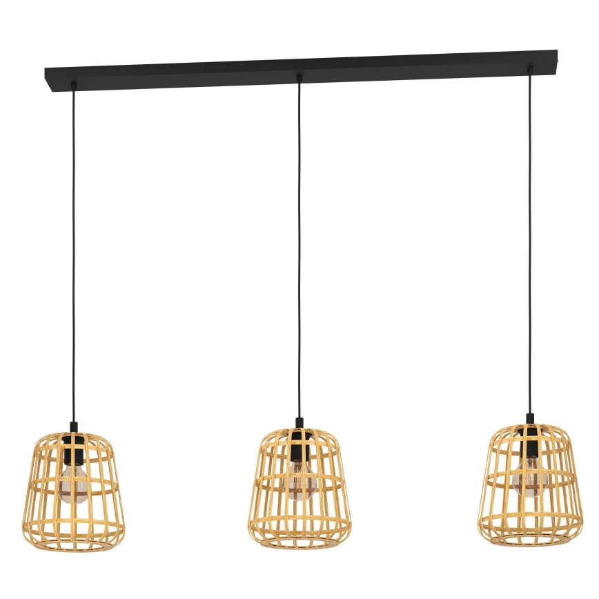 Eglo - Chandelier on a string 3xE27/40W/230V bamboo