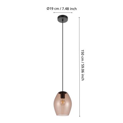 Eglo - Chandelier on a string 1xE27/40W/230V brown