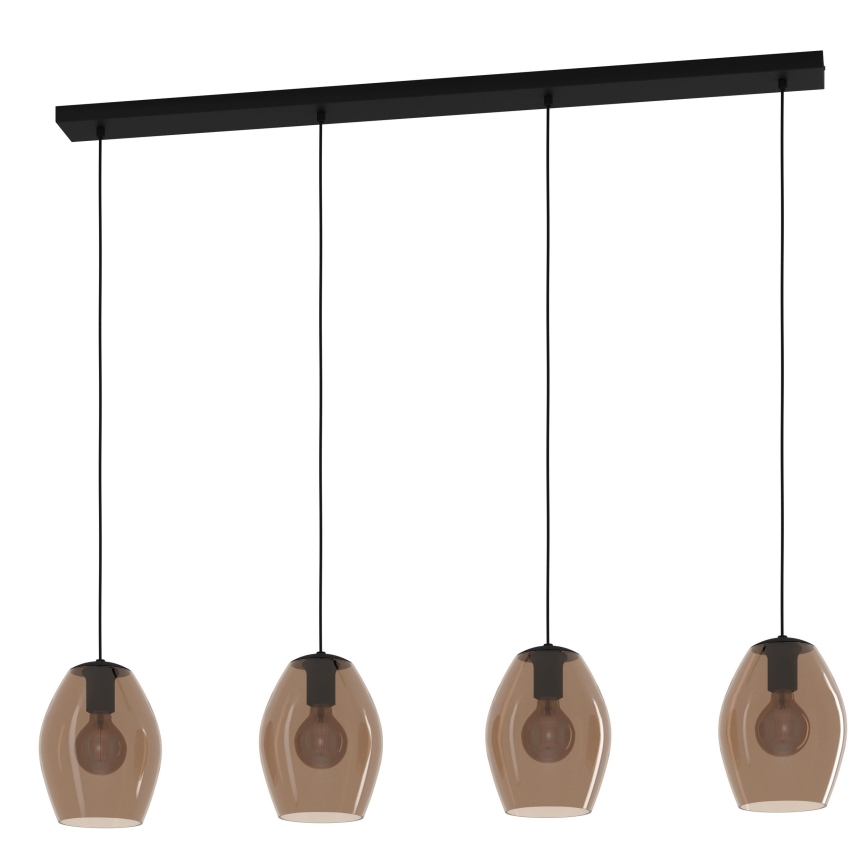 Eglo - Chandelier on a string 4xE27/40W/230V brown