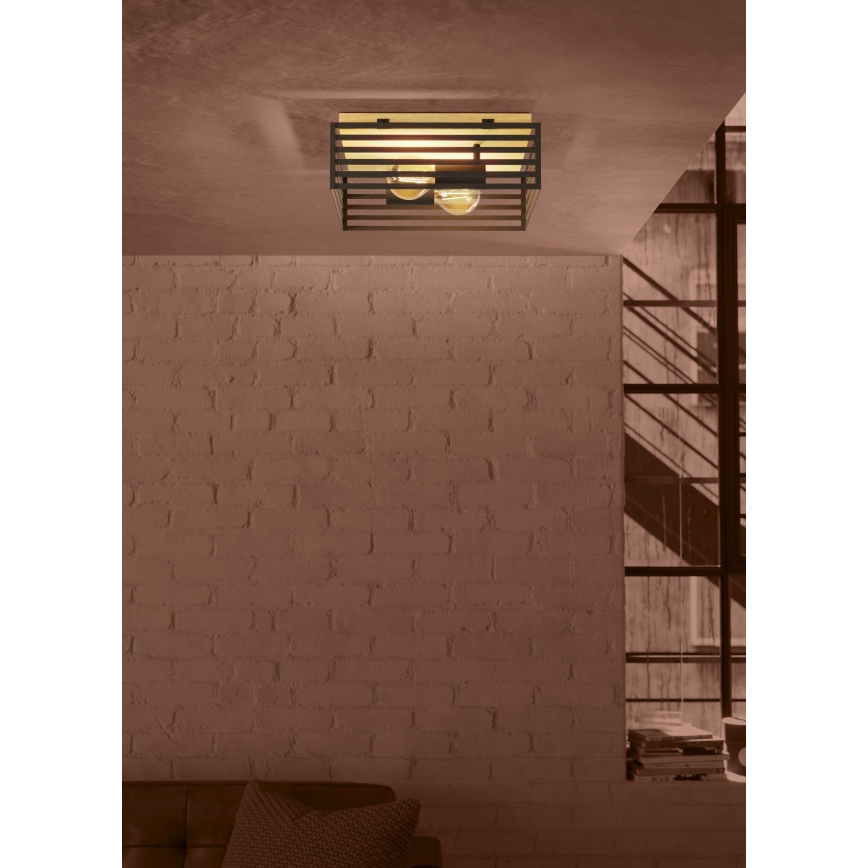 Eglo - Ceiling light 2xE27/40W/230V black/brown