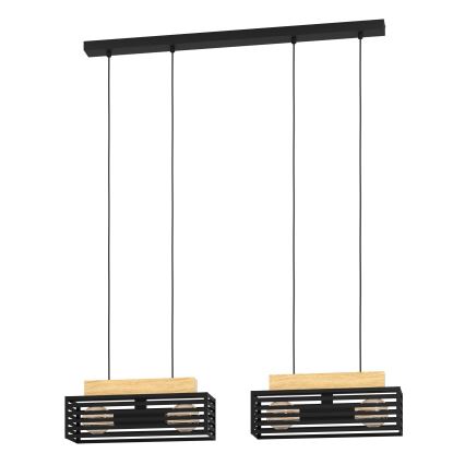 Eglo - Chandelier on a string 4xE27/40W/230V black/brown