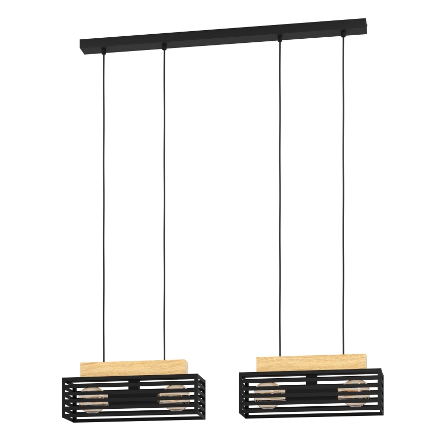 Eglo - Chandelier on a string 4xE27/40W/230V black/brown