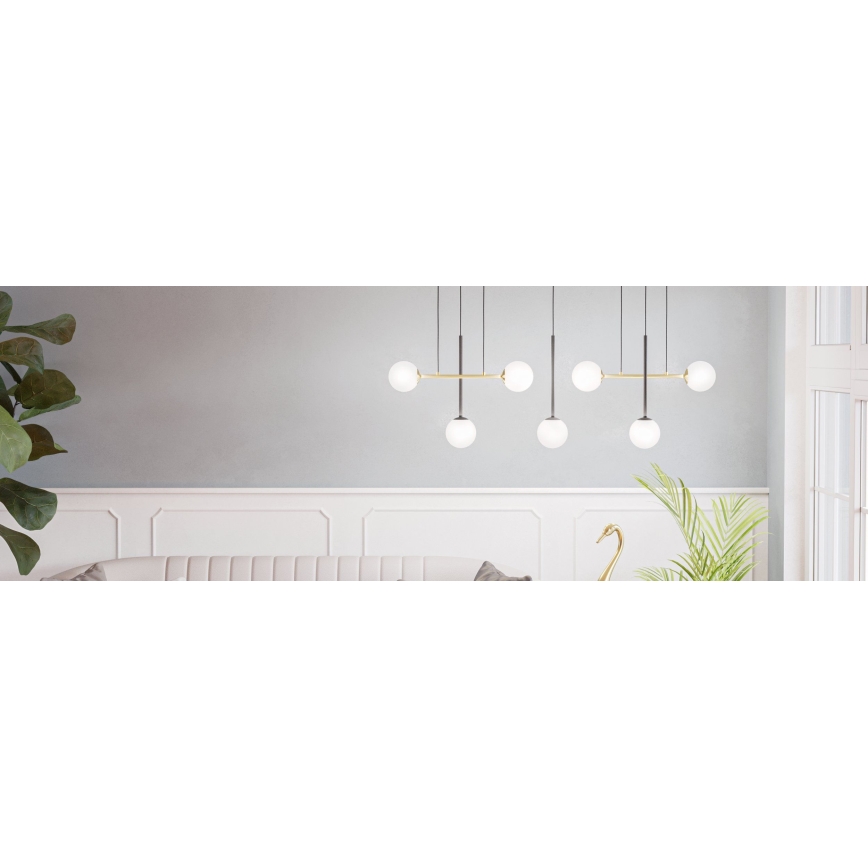 Eglo - Chandelier on a string 7xE14/40W/230V gold/black