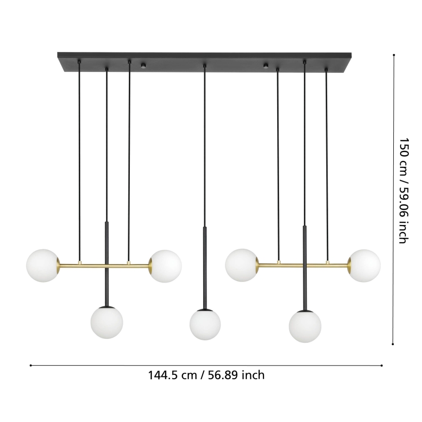 Eglo - Chandelier on a string 7xE14/40W/230V gold/black
