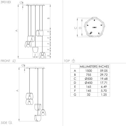 Eglo - Chandelier on a string 5xE27/40W/230V black/gold