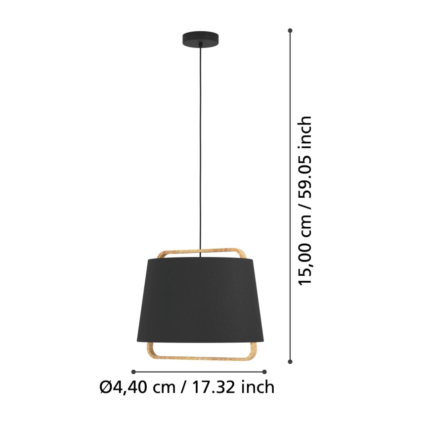 Eglo - Chandelier on a string 1xE27/40W/230V black