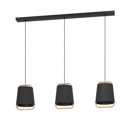 Eglo - Chandelier on a string 3xE27/40W/230V black