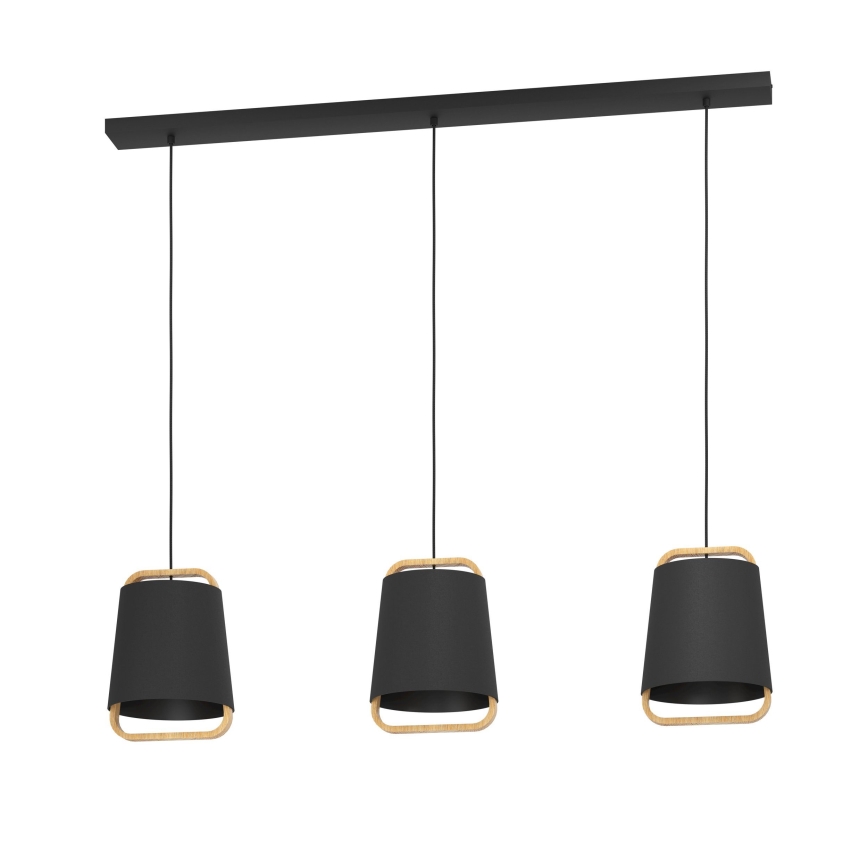 Eglo - Chandelier on a string 3xE27/40W/230V black