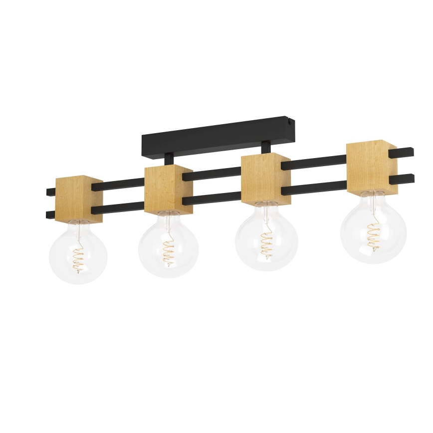 Eglo - Surface-mounted chandelier 4xE27/40W/230V black/brown