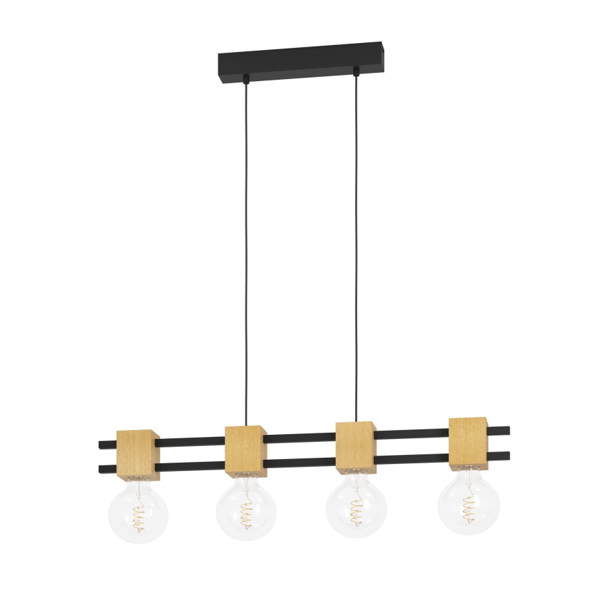 Eglo - Chandelier on a string 4xE27/40W/230V black/brown