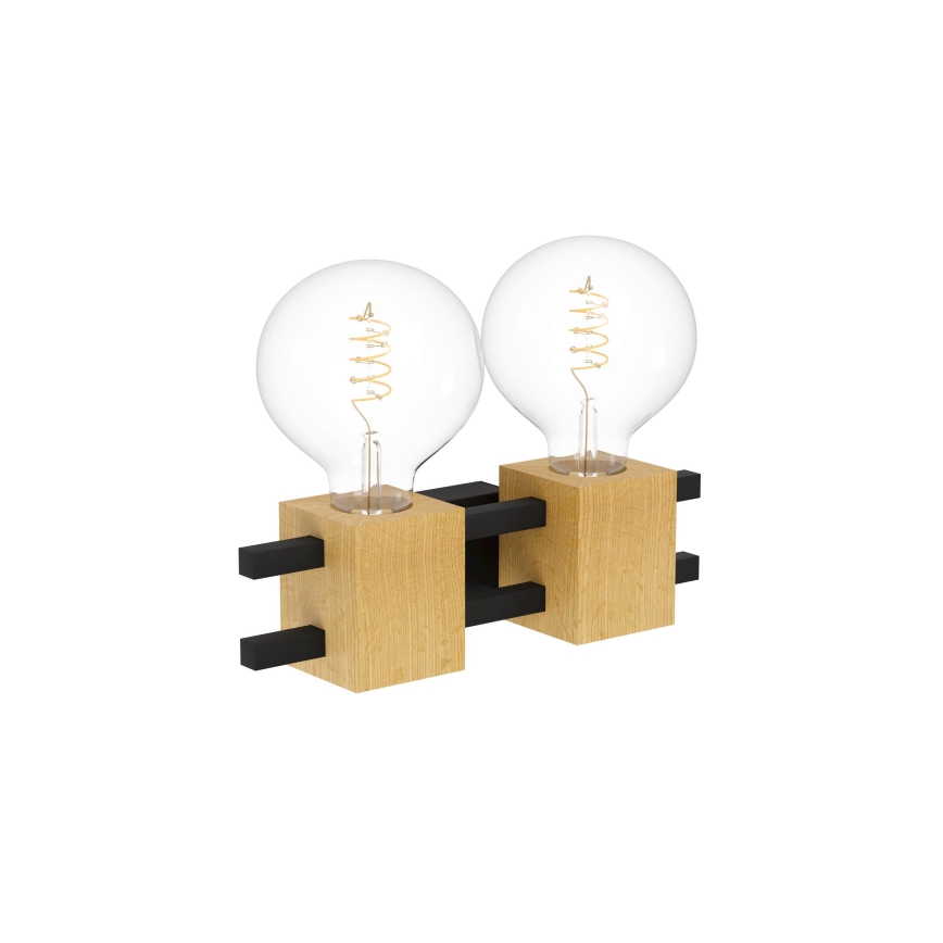 Eglo - Wall light 2xE27/40W/230V black/brown