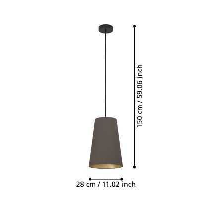 Eglo - Chandelier on a string 1xE27/40W/230V brown