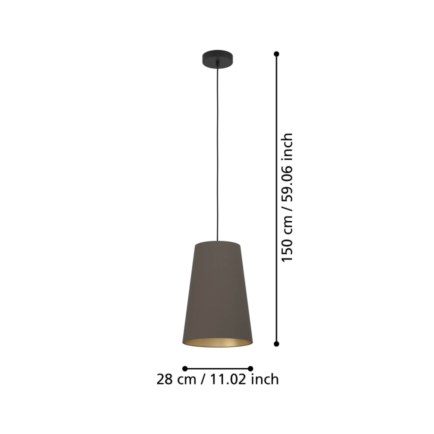 Eglo - Chandelier on a string 1xE27/40W/230V brown