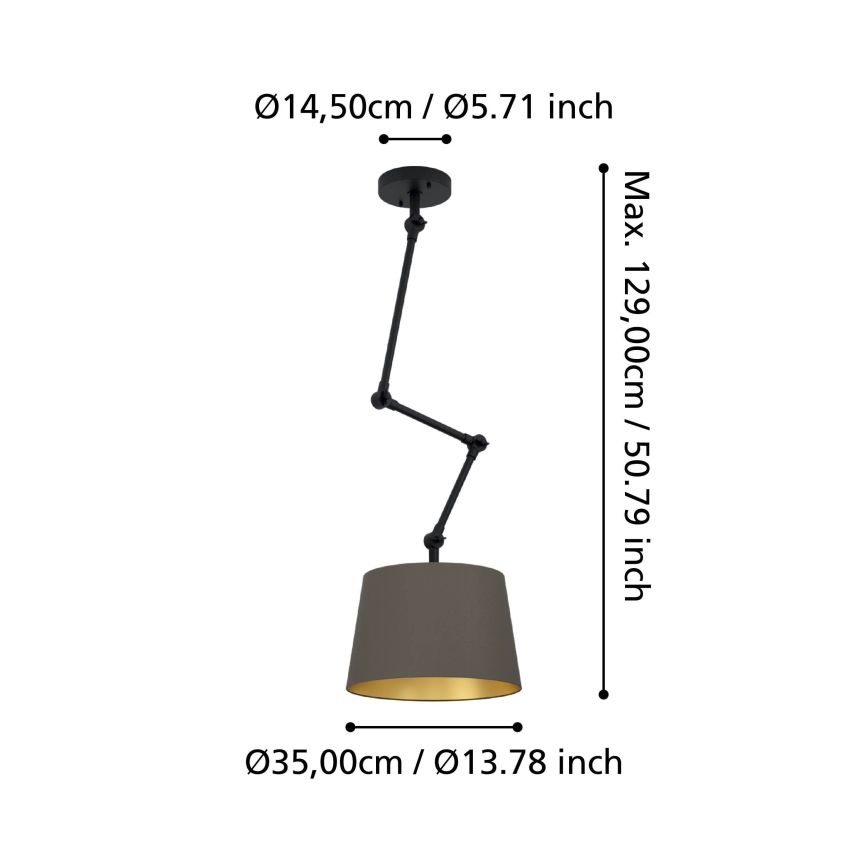 Eglo - Chandelier on a pole 1xE27/40W/230V brown