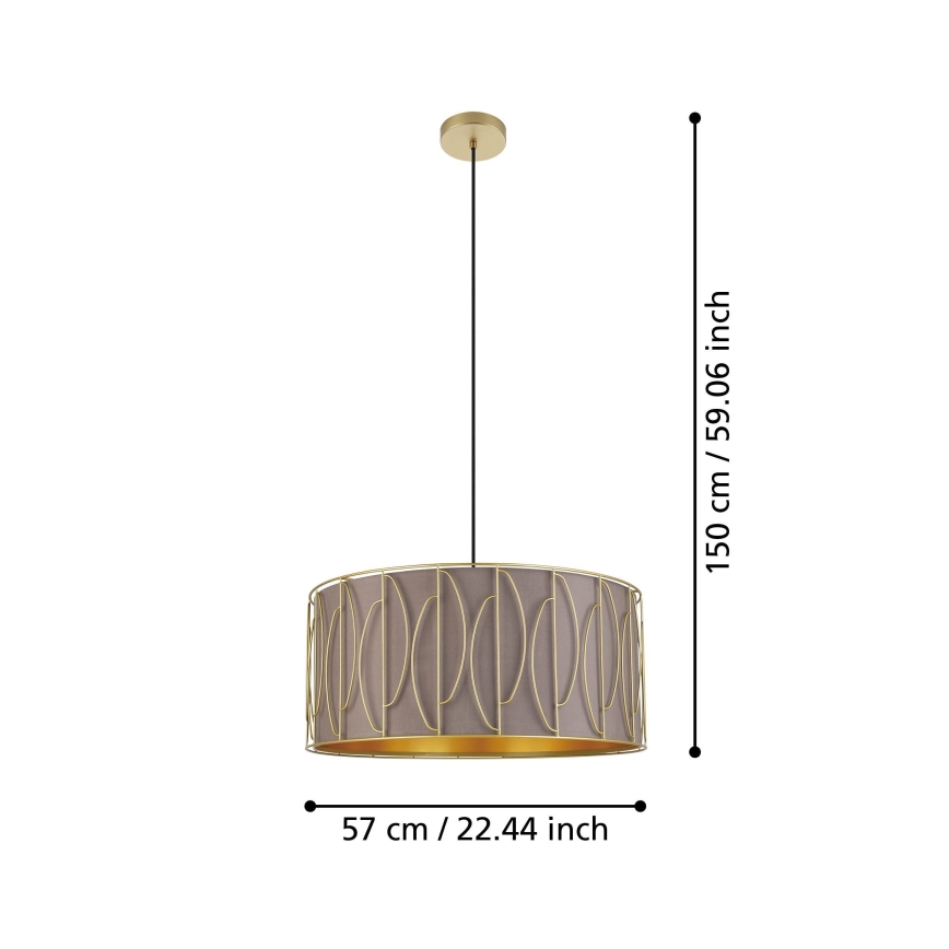 Eglo - Chandelier on a string 1xE27/40W/230V gold/brown