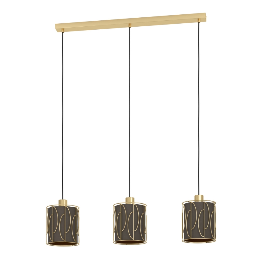 Eglo - Chandelier on a string 3xE27/40W/230V gold/brown