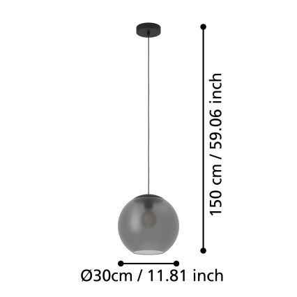 Eglo - Chandelier on a string 1xE27/40W/230V smoky