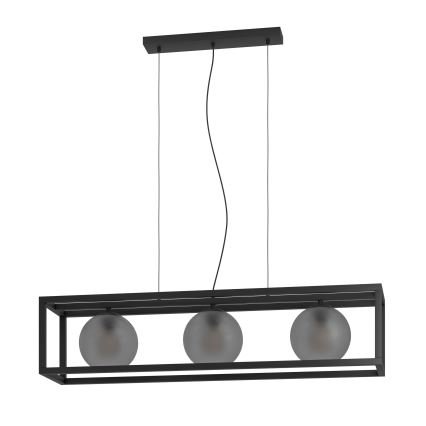 Eglo - Chandelier on a string 3xE27/40W/230V smoky/black