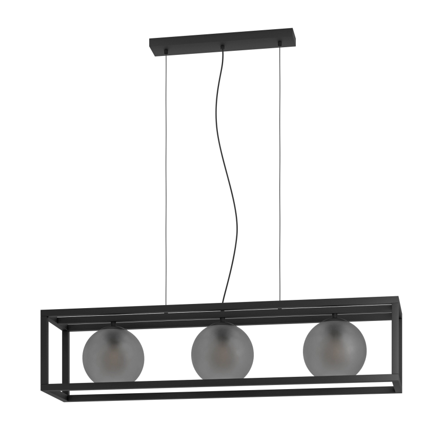 Eglo - Chandelier on a string 3xE27/40W/230V smoky/black