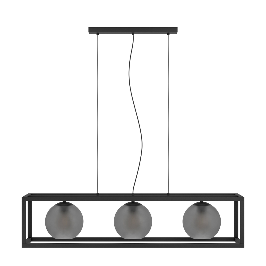 Eglo - Chandelier on a string 3xE27/40W/230V smoky/black