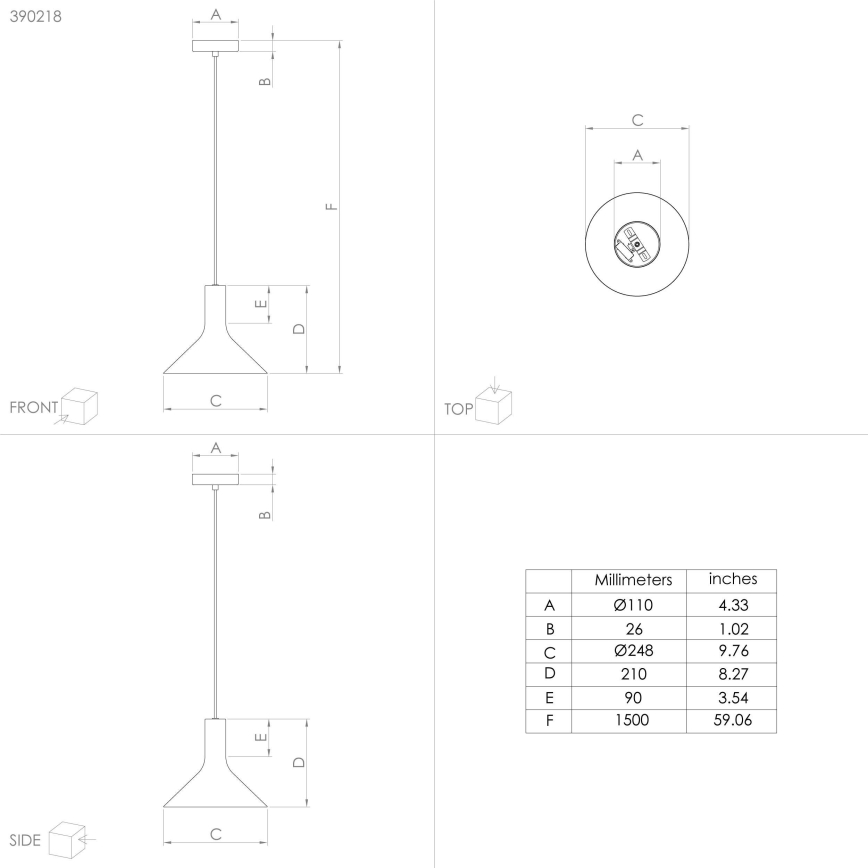 Eglo - Chandelier on a string 1xE27/28W/230V black
