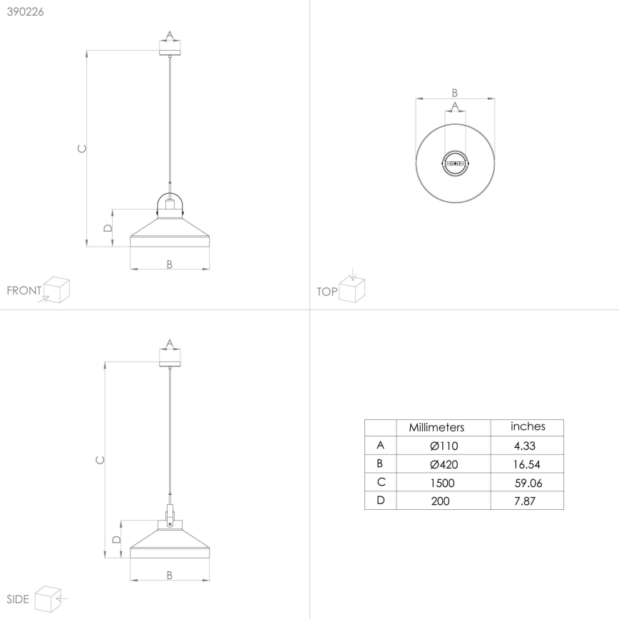 Eglo - Chandelier on a string 1xE27/40W/230V grey