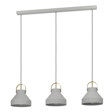 Eglo - Chandelier on a string 3xE27/40W/230V grey