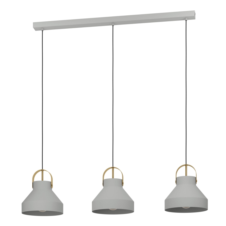 Eglo - Chandelier on a string 3xE27/40W/230V grey