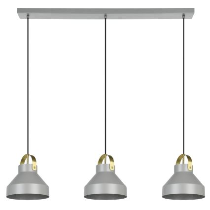 Eglo - Chandelier on a string 3xE27/40W/230V grey