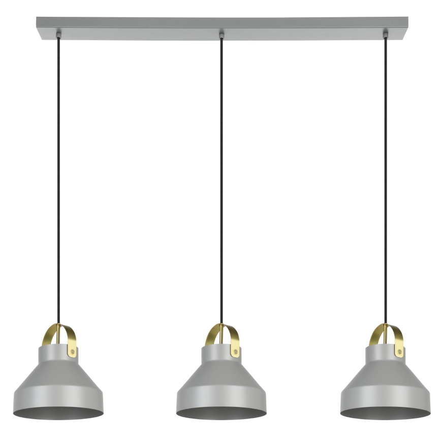 Eglo - Chandelier on a string 3xE27/40W/230V grey