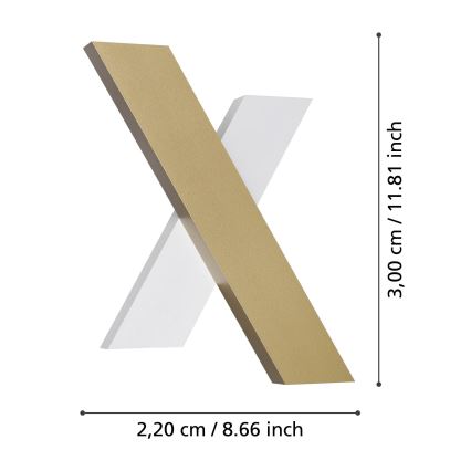 Eglo - LED Wall light 2xLED/5W/230V 3000K gold/white