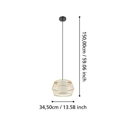 Eglo - Chandelier on a string 1xE27/40W/230V bamboo