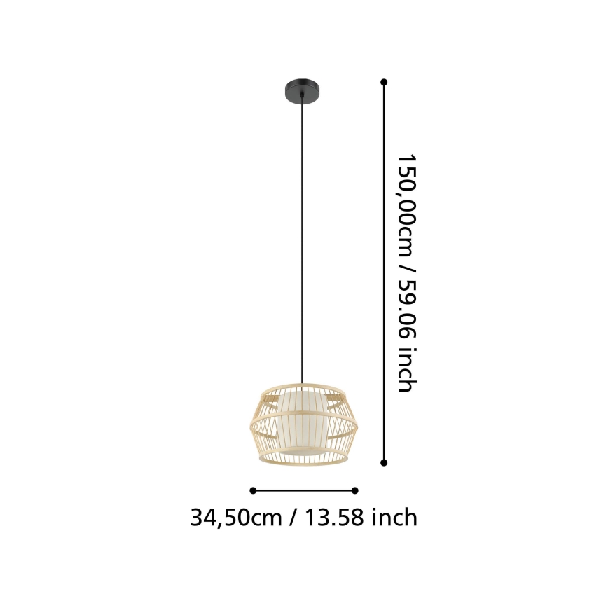 Eglo - Chandelier on a string 1xE27/40W/230V bamboo
