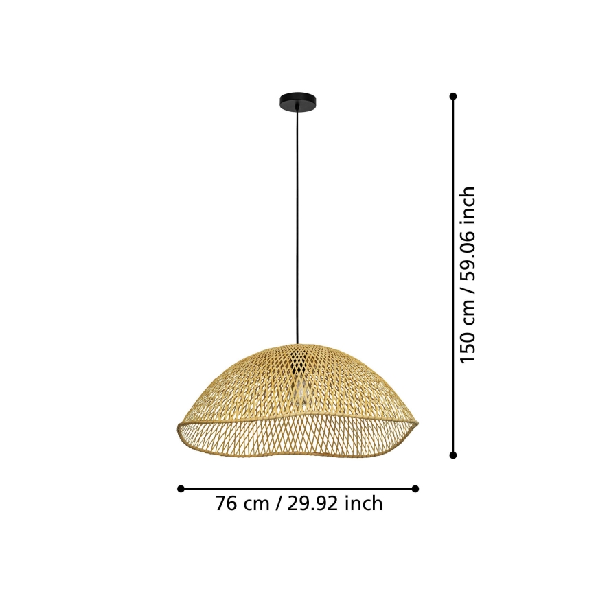 Eglo - Chandelier on a string 1xE27/40W/230V d. 72 cm bamboo