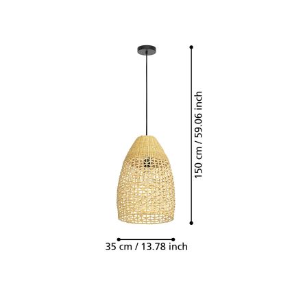 Eglo - Chandelier on a string 1xE27/40W/230V d. 35 cm bamboo