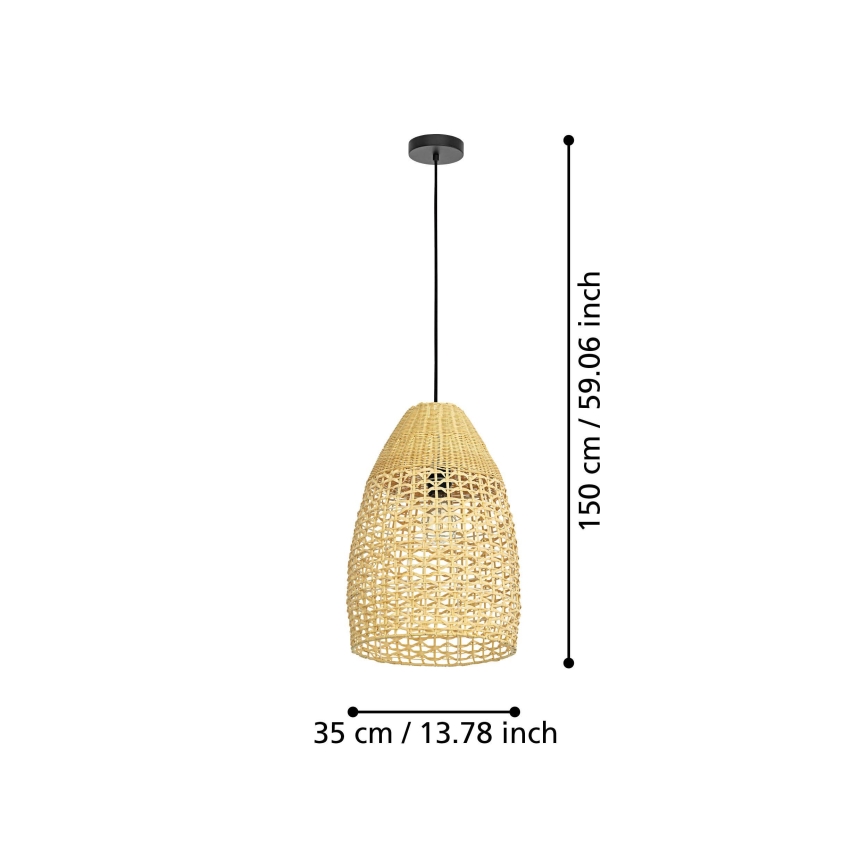 Eglo - Chandelier on a string 1xE27/40W/230V d. 35 cm bamboo