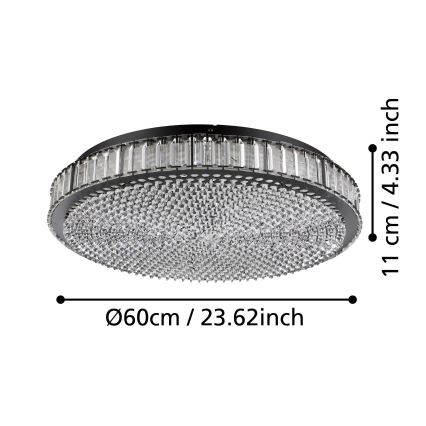 Eglo - LED Dimmable ceiling light LED/52,4W/230V 4000K black