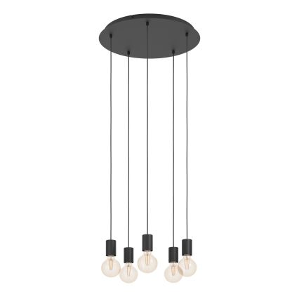 Eglo - Chandelier on a string 5xE27/40W/230V black
