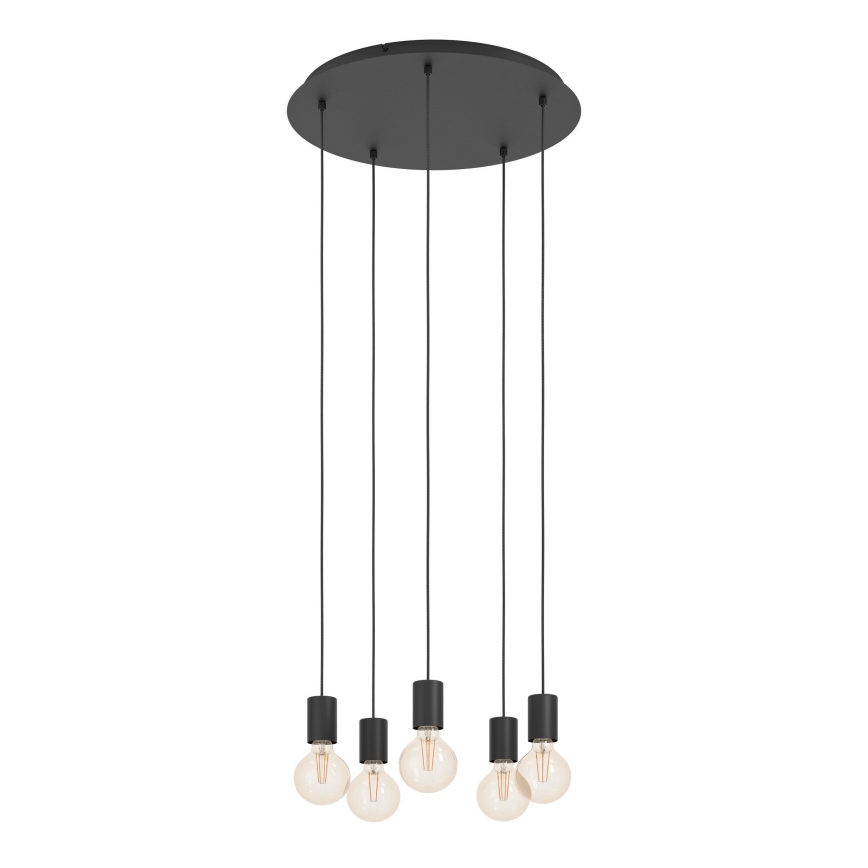 Eglo - Chandelier on a string 5xE27/40W/230V black