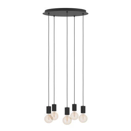 Eglo - Chandelier on a string 5xE27/40W/230V black