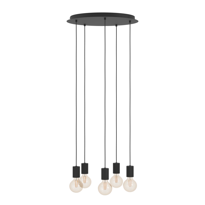Eglo - Chandelier on a string 5xE27/40W/230V black