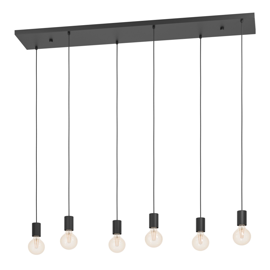 Eglo - Chandelier on a string 6xE27/40W/230V black